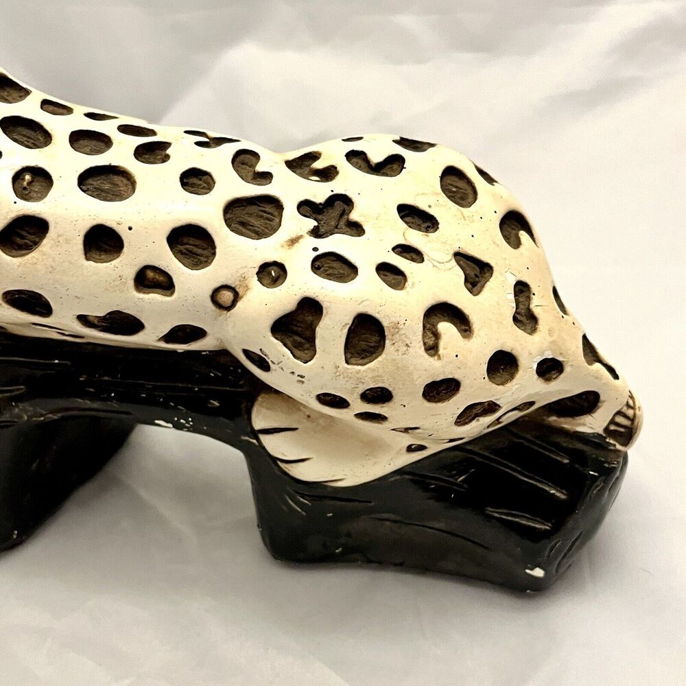 MCM Chalkware/Plaster Large Leopard Table Figure Statue Made in Mexico - Picture 5 of 12